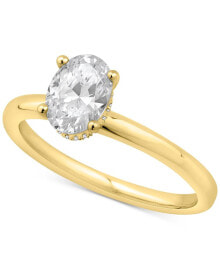 Купить ювелирные кольца и перстни GIA Certified Diamonds: Кольцо GIA Oval Engagement 1 ct. 14k Gold