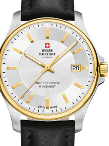Мужские наручные часы с ремешком мужские наручные часы с черным кожаным ремешком Swiss Military SM30200.14 Mens 39mm 5ATM