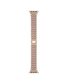Chantal Rose Gold Plated Stainless Steel Alloy and Rhinestone Link Band for Apple Watch, 42mm-44mm