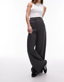 Купить женские брюки Topshop Tall: Topshop Tall high waist flood length trouser in black