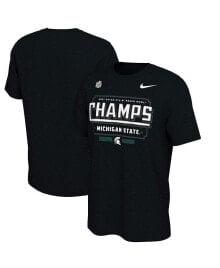 Nike men's Black Michigan State Spartans 2021 Peach Bowl Champions Locker Room T-shirt