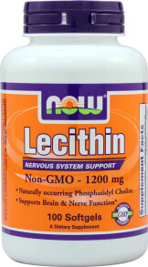 Витамины и БАДы для нормализации гормонального фона NOW Lecithin Лецитин для поддержки нервной системы 1200 мг 100 мягких таблеток