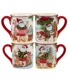 Certified International santa's Wish 16 oz Mugs Set of 4, Service for 4