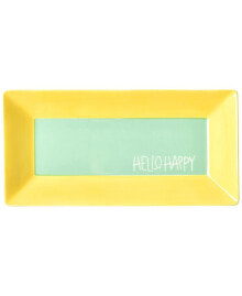 Купить посуда и приборы для сервировки стола Coton Colors: by Laura Johnson Mint Color Block 11" Hello Happy Scoop Tray