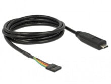 DeLOCK 63947 кабель последовательной связи Черный 2 m USB 2.0 Type-C 6 pin pin header pitch: 2.54 mm