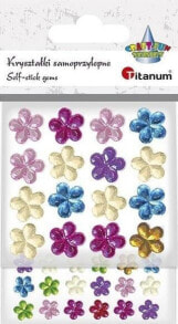 Декоративный элемент или материал для детского творчества Titanum Kryształki samoprzylepne kwiatki mix kolorów 52szt