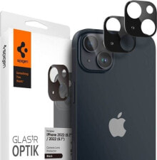 Spigen Szkło hartowane na aparat Spigen Optik.tr Camera Protector Apple iPhone 14/14 Plus Black [2 PACK]