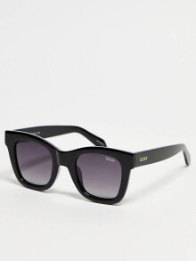 Женские солнцезащитные очки quay After Hours Mini square sunglasses with polarised lens in black gradient