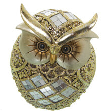 Decorative Figure Alexandra House Living Golden Acrylic Plastic Melamin Owl 10 x 7 x 15 cm