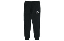 Puma Classics Jersey Pants Cuff 生活系列 长款束脚针织运动卫裤 秋季 男款 黑色 送男生 / Брюки Puma Classics Jersey Pants Cuff 597488-01