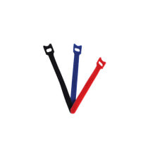 BS18-10001 - Hook & loop cable tie - Nylon - Polyester - Black - Blue - Red - 14.5 cm - 12.6 mm - 12 pc(s)