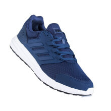 Мужская спортивная обувь для бега Мужские кроссовки спортивные для бега синие текстильные низкие с белой подошве Adidas Galaxy 4