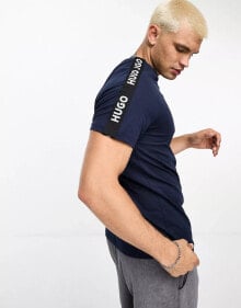 Hugo Bodywear – Sportliches T-Shirt in Blau mit Logo