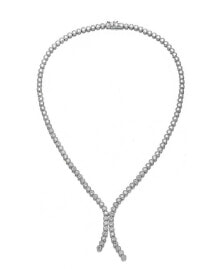 Купить кулоны и подвески Rachel Glauber: White Gold Plated Clear Round Cubic Zirconia Bezel Set Necklace