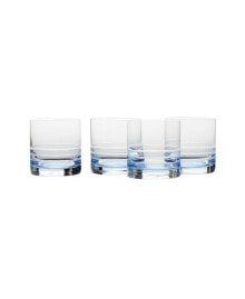 Mikasa cal Blue Ombre Double Old Fashioned Glasses Set of 4, 15.5 oz