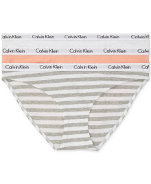 Calvin Klein women's Carousel Cotton 3-Pack Bikini Underwear QD3588