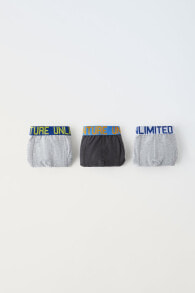 6-14 years/ pack of three slogan boxers