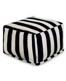 Majestic Home Goods vertical Stripe Ottoman Square Pouf 27