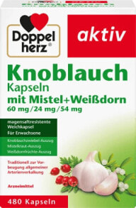 Knoblauch Kapseln mit Mistel + Weißdorn, 480 St