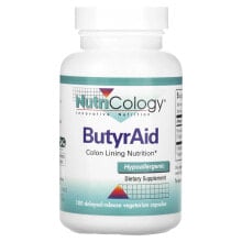 Витамины и БАДы для пищеварительной системы nutricology, ButyrAid, 100 вегетарианских капсул с отсроченным высвобождением