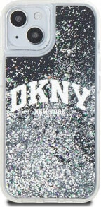 DKNY DKNY Liquid Glitter Big Logo - Etui iPhone 15 Plus / 14 Plus (czarny)