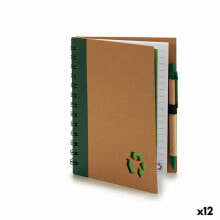 Spiral Notebook with Pen Recycled cardboard 1 x 18 x 14 cm (12 Units)