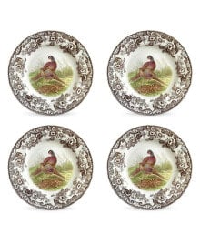 Spode woodland Pheasant 4 Piece Dinner Plates, Service for 4