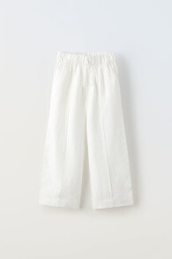 Straight-leg linen trousers