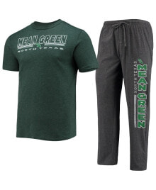 Concepts Sport men's Heathered Charcoal, Kelly Green North Texas Mean Green Meter T-shirt and Pants Sleep Set