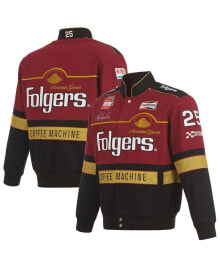 JH Design men's Maroon/Black Tim Richmond Folgers Twill Uniform Full-Snap Jacket