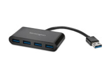 USB-концентраторы Kensington UH4000 USB 3.2 Gen 1 (3.1 Gen 1) Type-A 5000 Мбит/с Черный K39121EU