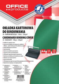 Office Products Okładki do bindowania OFFICE PRODUCTS, karton, A4, 250gsm, błyszczące, 100szt., zielone