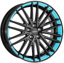 Колесный диск литой Oxigin 19 Oxspoke black foil neon blue 7.5x17 ET45 - LK5/108 ML63.4