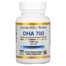 Рыбий жир и Омега 3, 6, 9 california Gold Nutrition, DHA 700, рыбий жир фармацевтической степени чистоты, 1000 мг, 30 рыбно-желатиновых капсул