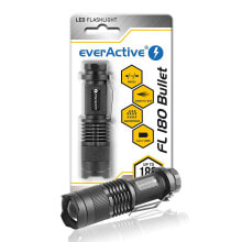 everActive FL180 - Hand flashlight - Black - Aluminium - Buttons - LED - 1 lamp(s)