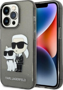 Karl Lagerfeld Etui Karl Lagerfeld KLHCP14LHNKCTGK Apple iPhone 14 Pro czarny/black hardcase IML GLIT NFT Karl&Choupette