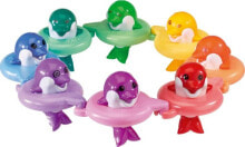 Игрушки для ванной для детей до 3 лет Игрушка для ванной - Tomy - "Поющие дельфины" В наборе: 8 разноцветных колец с номерами и 8 разноцветных дельфинчиков. Возраст от 12 месяцев