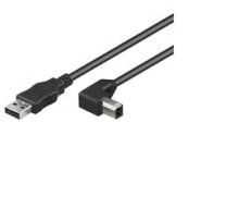 Computer connectors and adapters microConnect USBAB5ANGLED - 5 m - USB A - USB B - USB 2.0 - Male/Male - Black