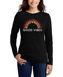 Женские блузки и кофточки women's Long Sleeve Word Art Good Vibes T-shirt
