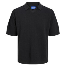 JACK & JONES Linen Knit Short Sleeve Polo