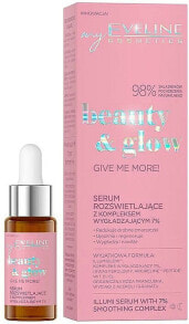 Aufhellendes und glättendes Gesichtsserum mit Ferulasäure, Peptiden, Vitaminen, Acerola- und Granatapfelextrakt - Eveline Cosmetics Beauty & Glow Give Me More! Serum