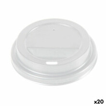 Set of lids for glasses Algon Disposable Coffee Plastic 20 Units (100 Pieces)