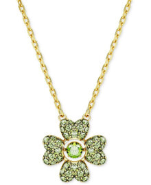 Swarovski gold-Tone Color Crystal Clover Pendant Necklace, 15" + 2-3/4" extender купить онлайн