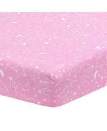 Купить постельное белье Lambs & Ivy: Disney Baby Minnie Mouse Pink Celestial Fitted Crib Sheet by