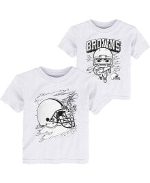 Outerstuff toddler Boys White Cleveland Browns Coloring Activity Two-Pack T-shirt Set