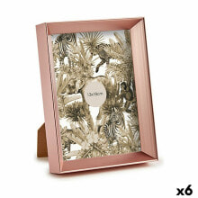Photo frame 15 x 3,3 x 20 cm Pink Copper Plastic Glass (6 Units)