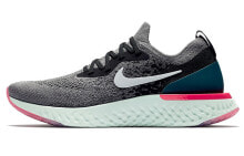 Nike Epic React Flyknit 1 低帮 跑步鞋 女款 灰蓝粉 / Кроссовки Nike Epic React Flyknit 1 AQ0070-010