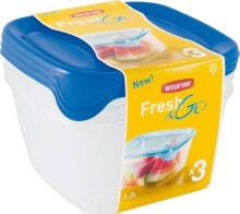 Curver Pojemniki na Żywność Lunchbox Zestaw 3x1,2l Fresh Go uniwersalny