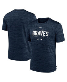 Nike men's Navy Atlanta Braves Authentic Collection Velocity Performance Practice T-shirt
