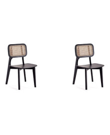 Manhattan Comfort versailles 2-Piece Square Ash Wood and Natural Cane Dining Chair